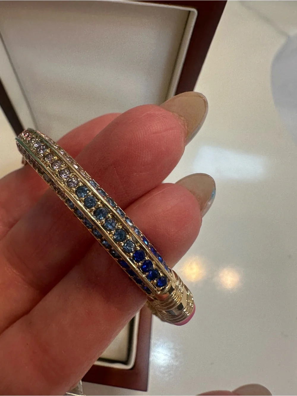 Betsy Johnson pave Gold-Tone Rainbow Crystal Pencil Bangle Bracelet
